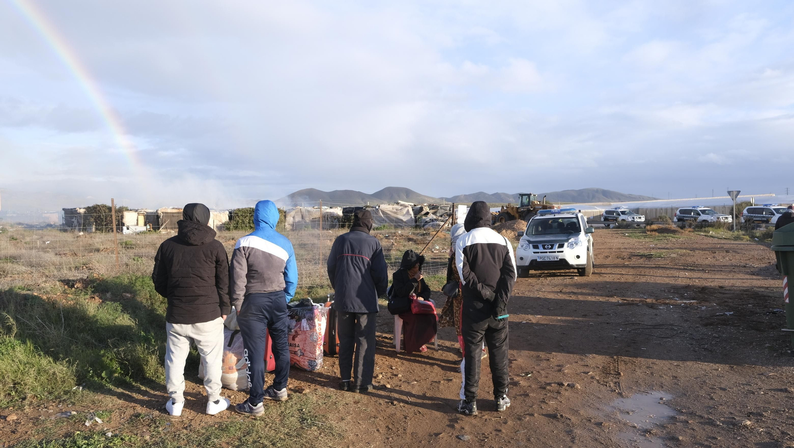 Imágenes del desalojo del asentamiento chabolista 'El Walili', en Níjar