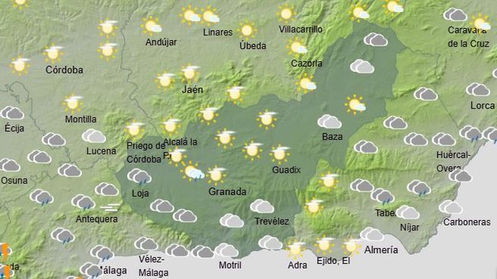 El Tiempo en Granada el último fin de semana del año