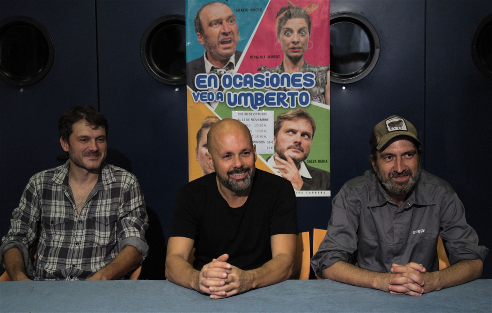 Salva Reina, Álvaro Carrero e Ignacio Nacho  en la presentación de 'En ocasiones veo a Umberto'.