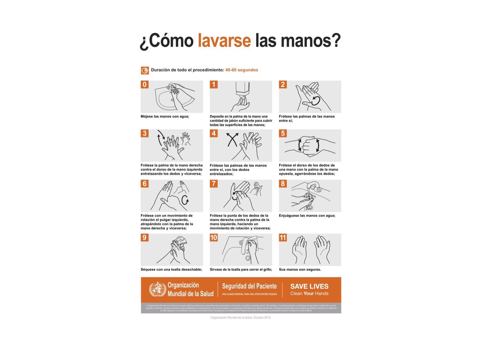 Cartel de la OMS que informará al abrir el programa Hermes