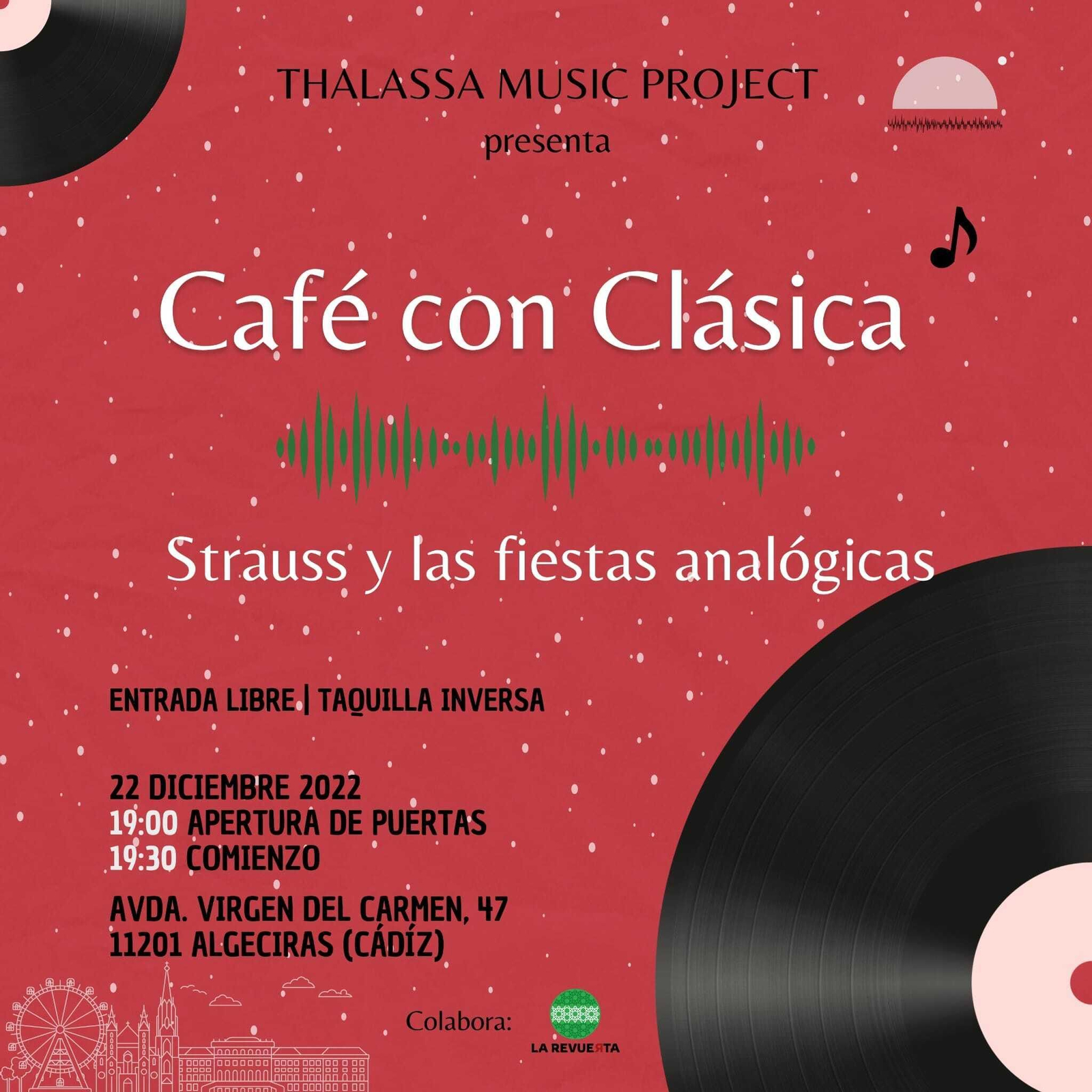 Cartel del próximo "Café con Clásica" en Algeciras.