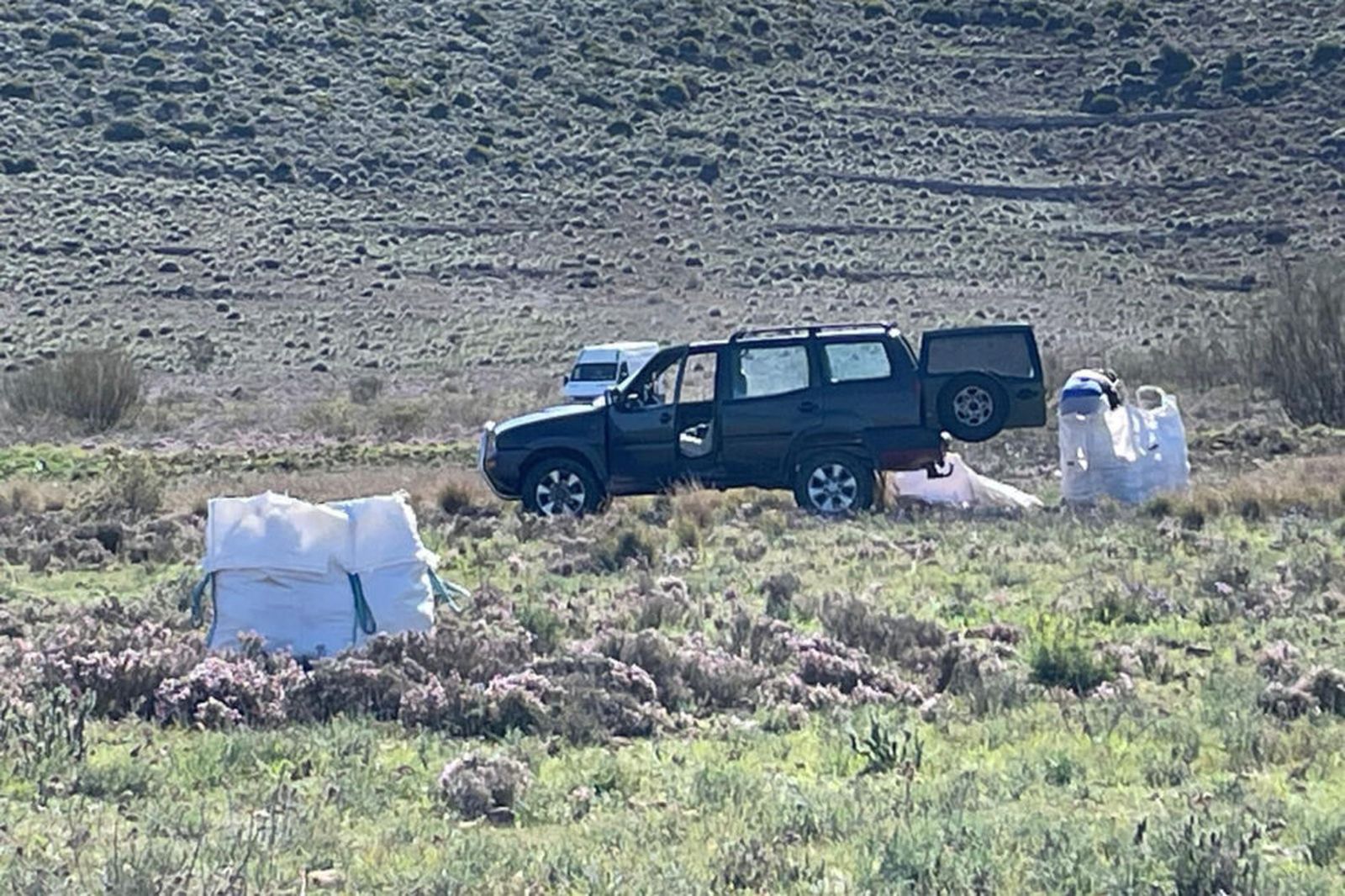 Uno de los coches que, presuntamente, han recolectado tomillo de forma ilegal en Cabo de Gata.