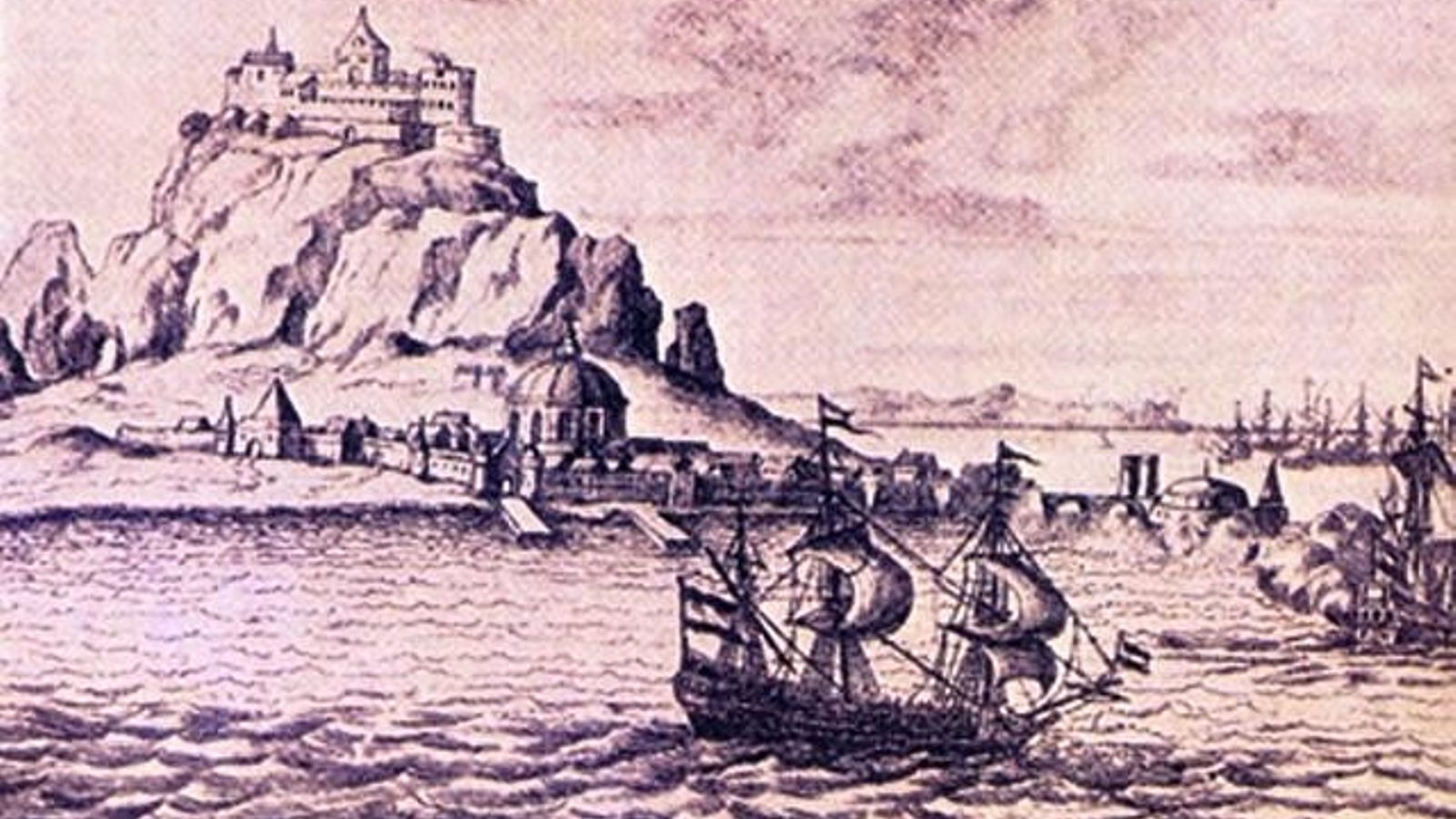 Gibraltar, en un grabado de época.
