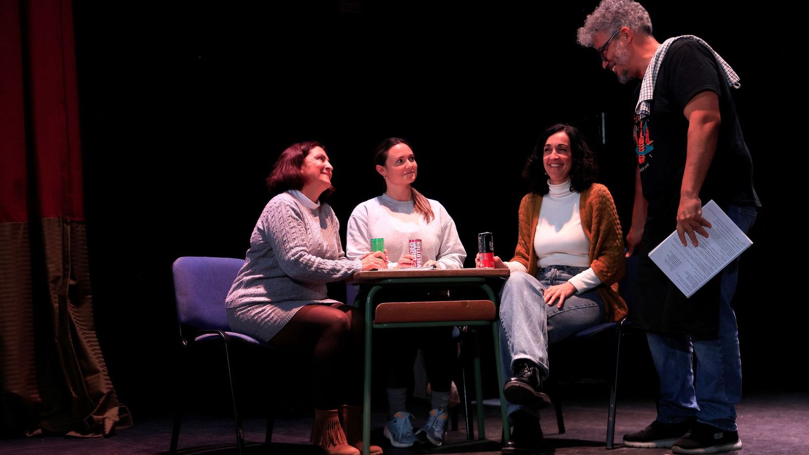 Un momento del ensayo de Piano Man en el salón de actos del colegio Salesianos