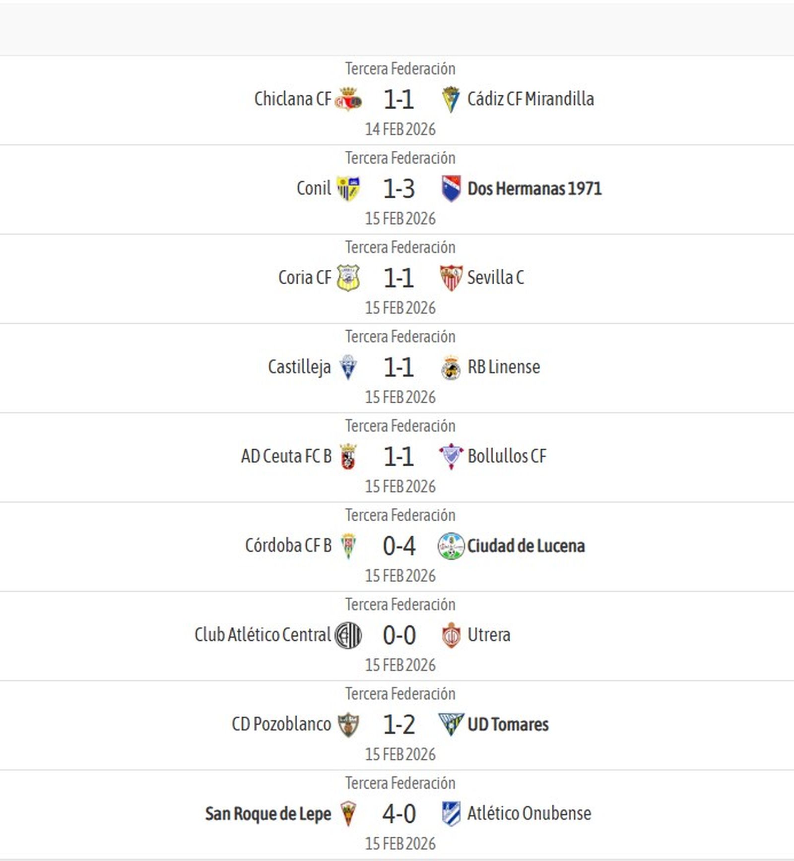 Los resultados de la jornada 22 en el grupo X de la Tercera Federación