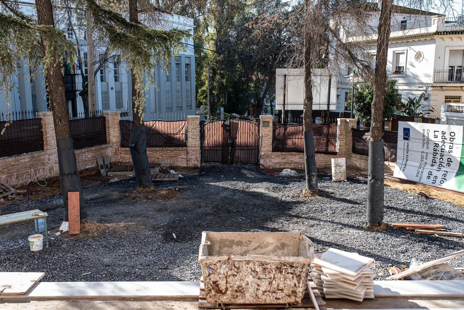 Una visita a las obras del IES La Rábida, en imágenes