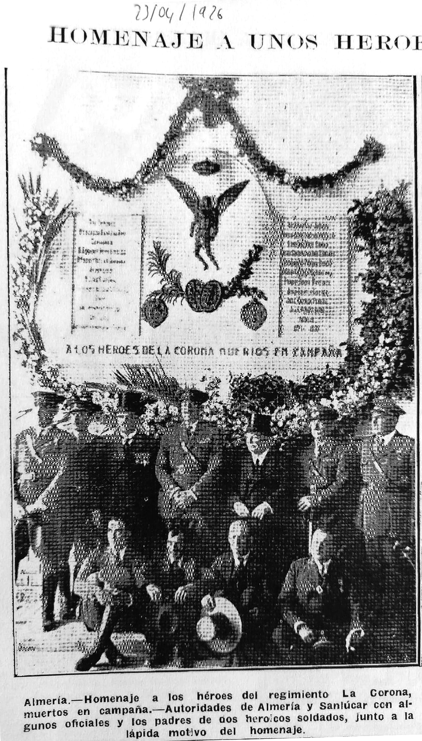 Placa Regimiento de la Corona.