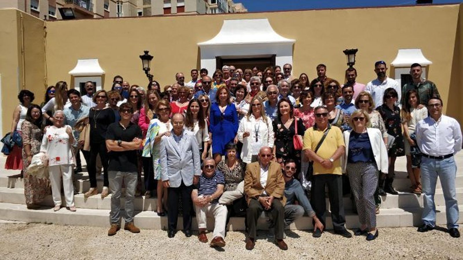 Los empresarios Pablo Pérez Duque y Alejandro Delgado Bejerano, durante la comida organizada por el Centro Deportivo Santé, con motivo del inicio del verano.