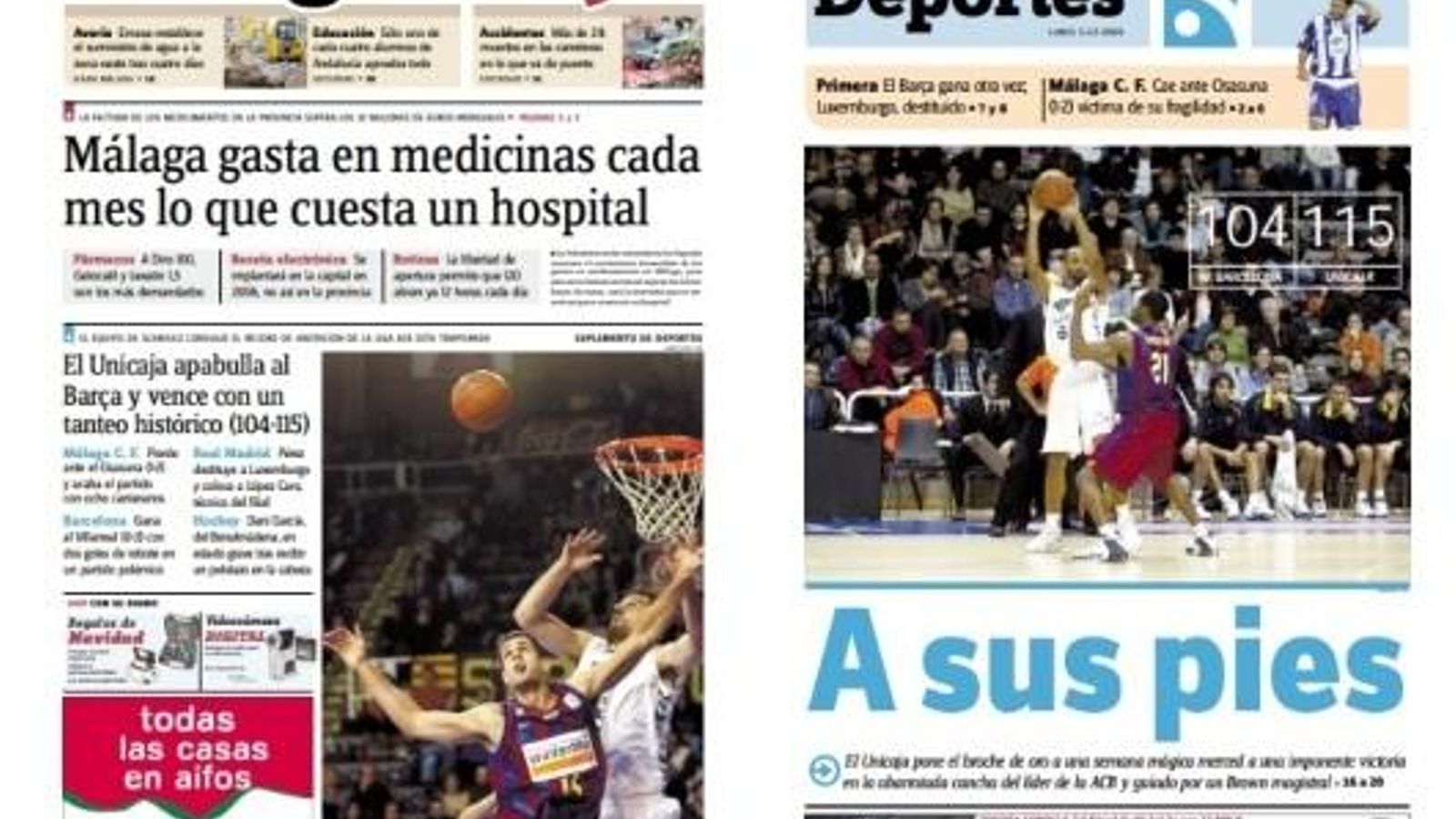 Portadas del día después de la exhibición.