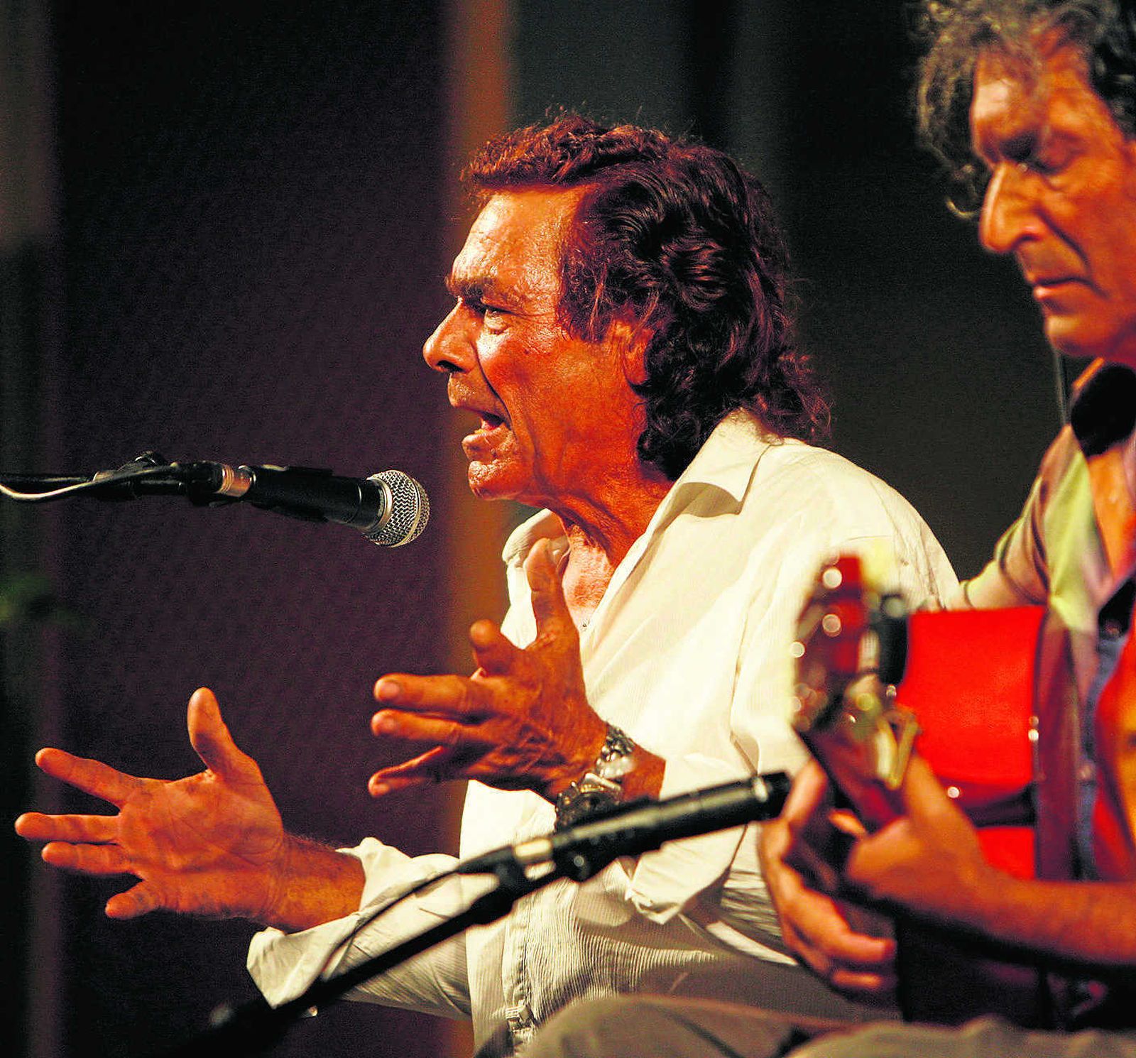 Diego Agujetas en un recital en Jerez.