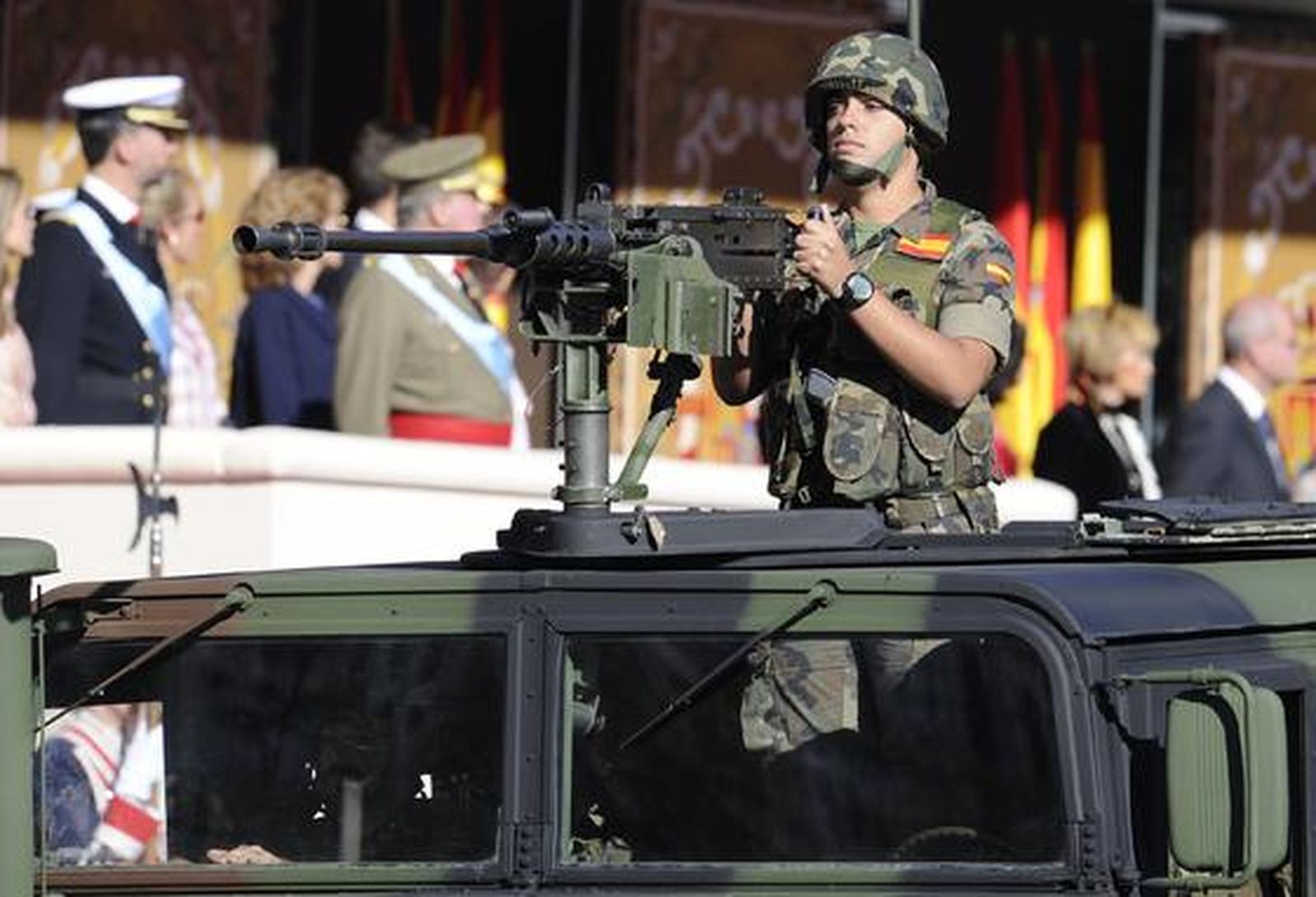 Desfile militar con motivo del día de la Fiesta Nacional. / AFP