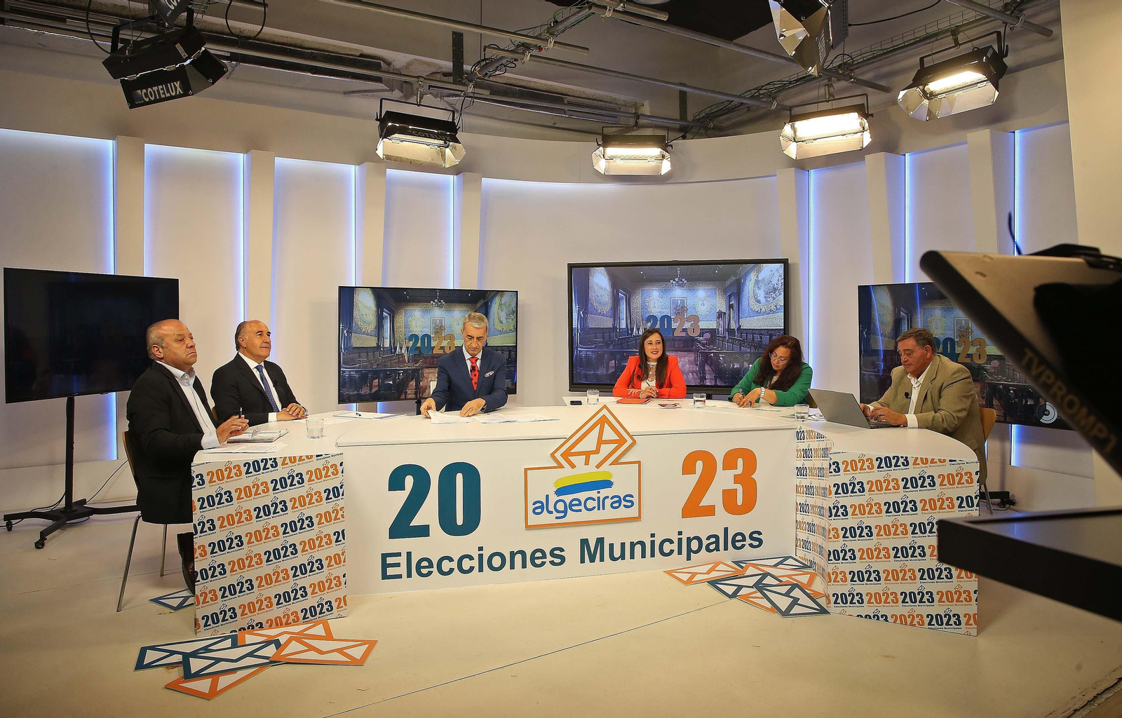 Fotos del debate electoral en Onda Algeciras Televisión