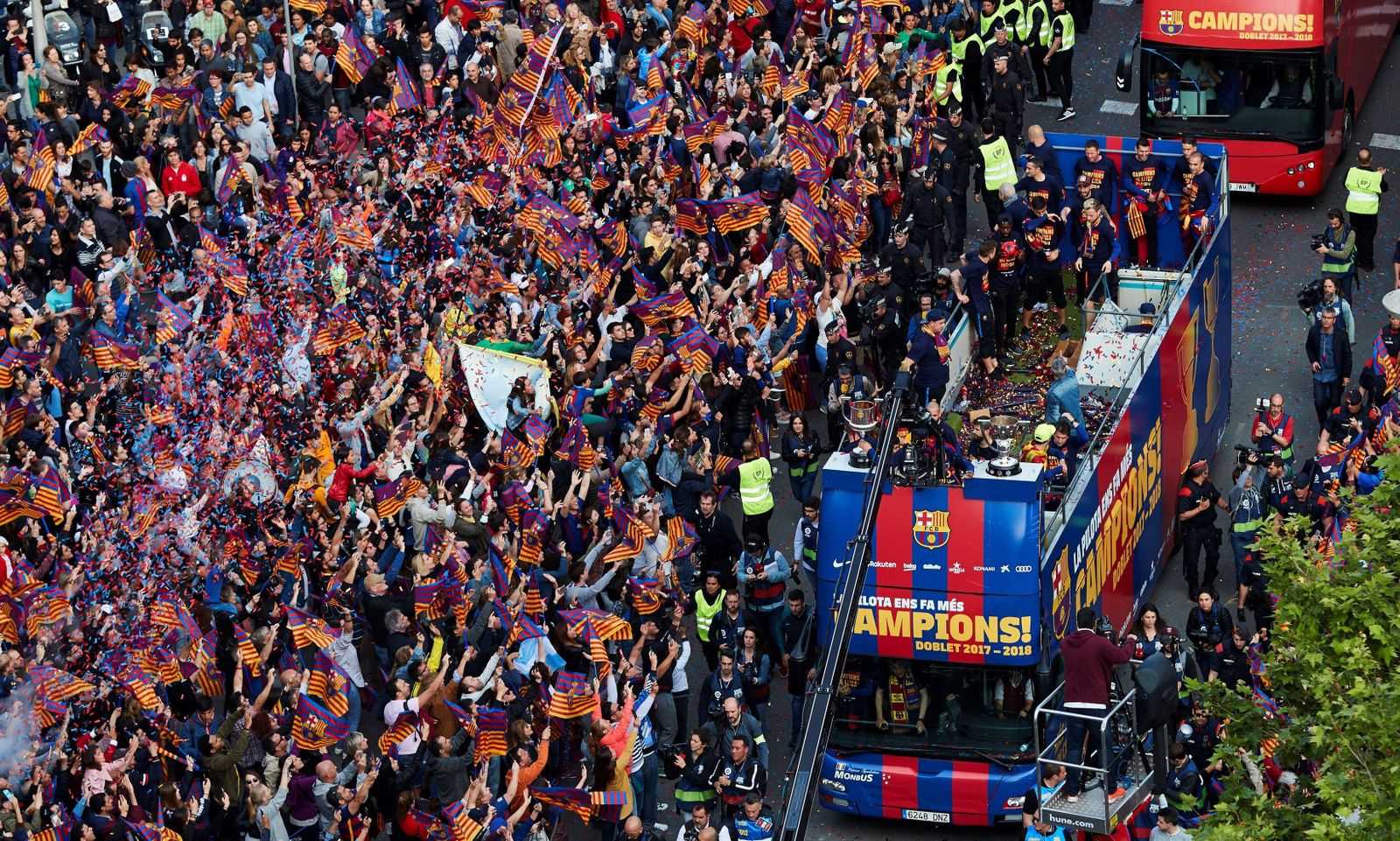 La celebración del doblete del Barça, en imágenes