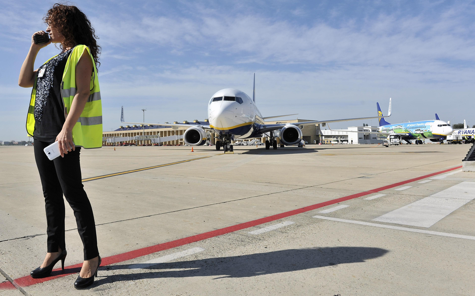 Una controladora en una de las pistas del aeropuerto de San Pablo.