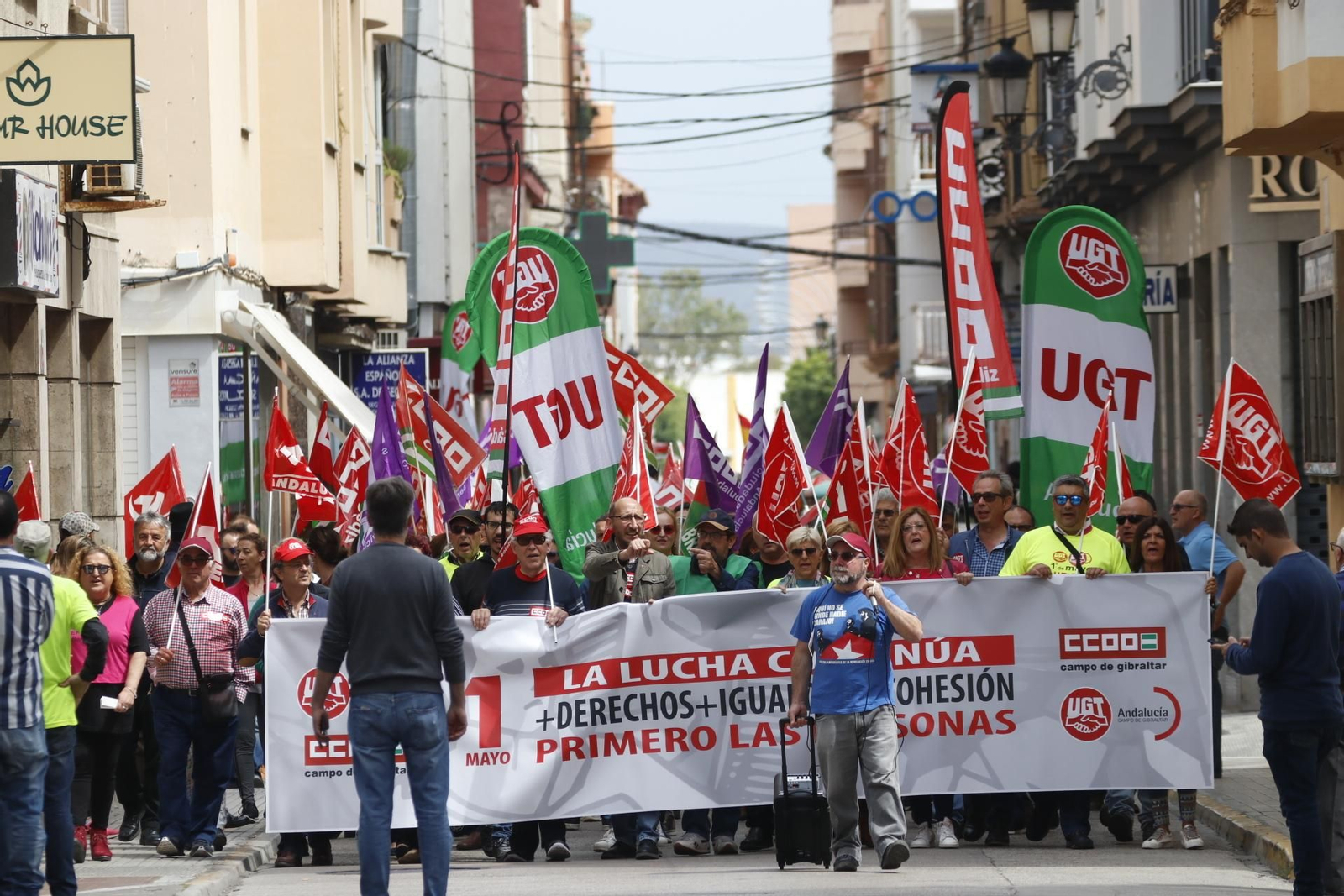 La manifestación por el Día del Trabajador en La Línea