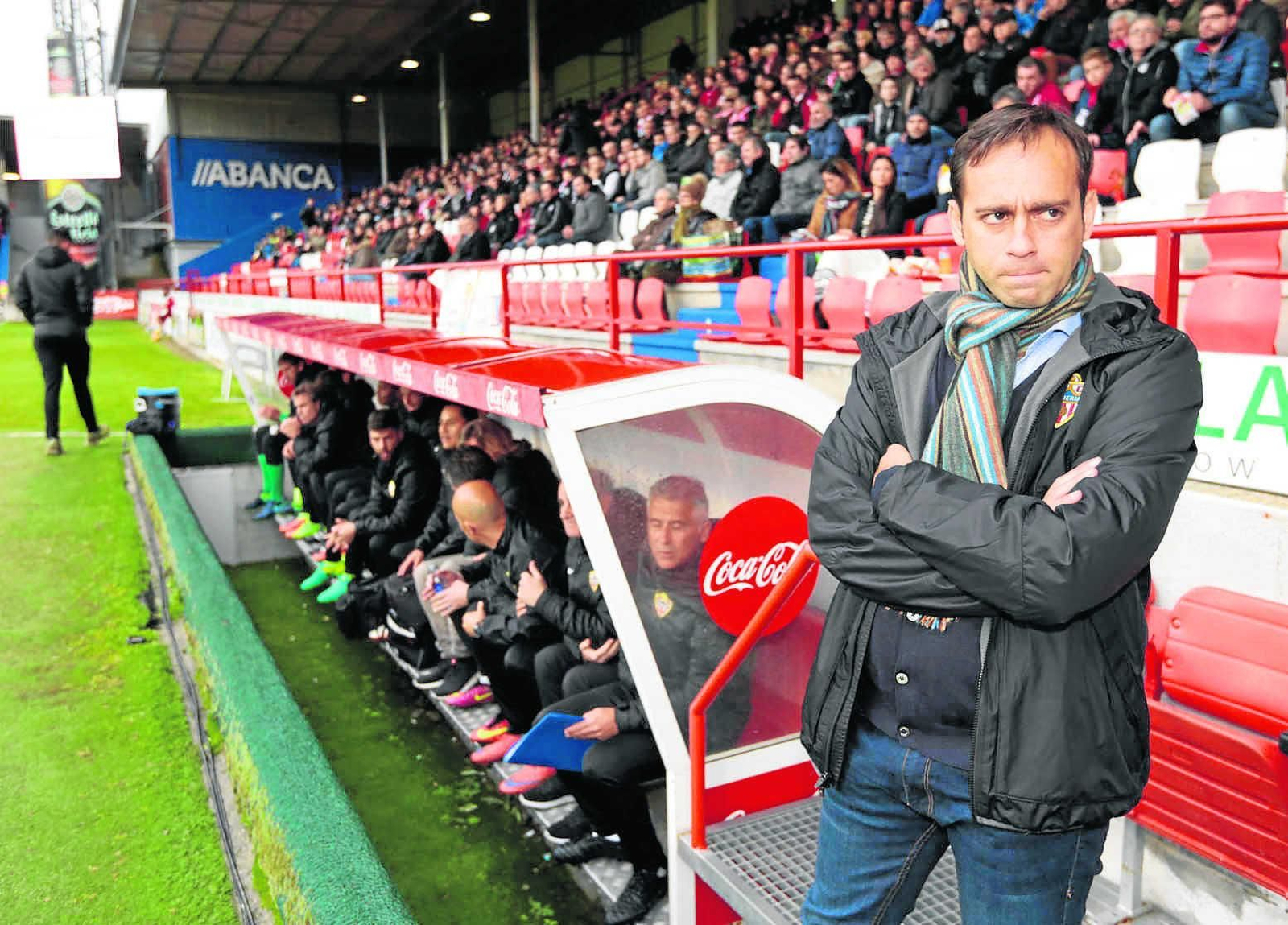 Fran Fernández, fotografiado el día de su debut al frente del primer equipo rojiblanco, el pasado domingo en el Anxo Carro de Lugo.