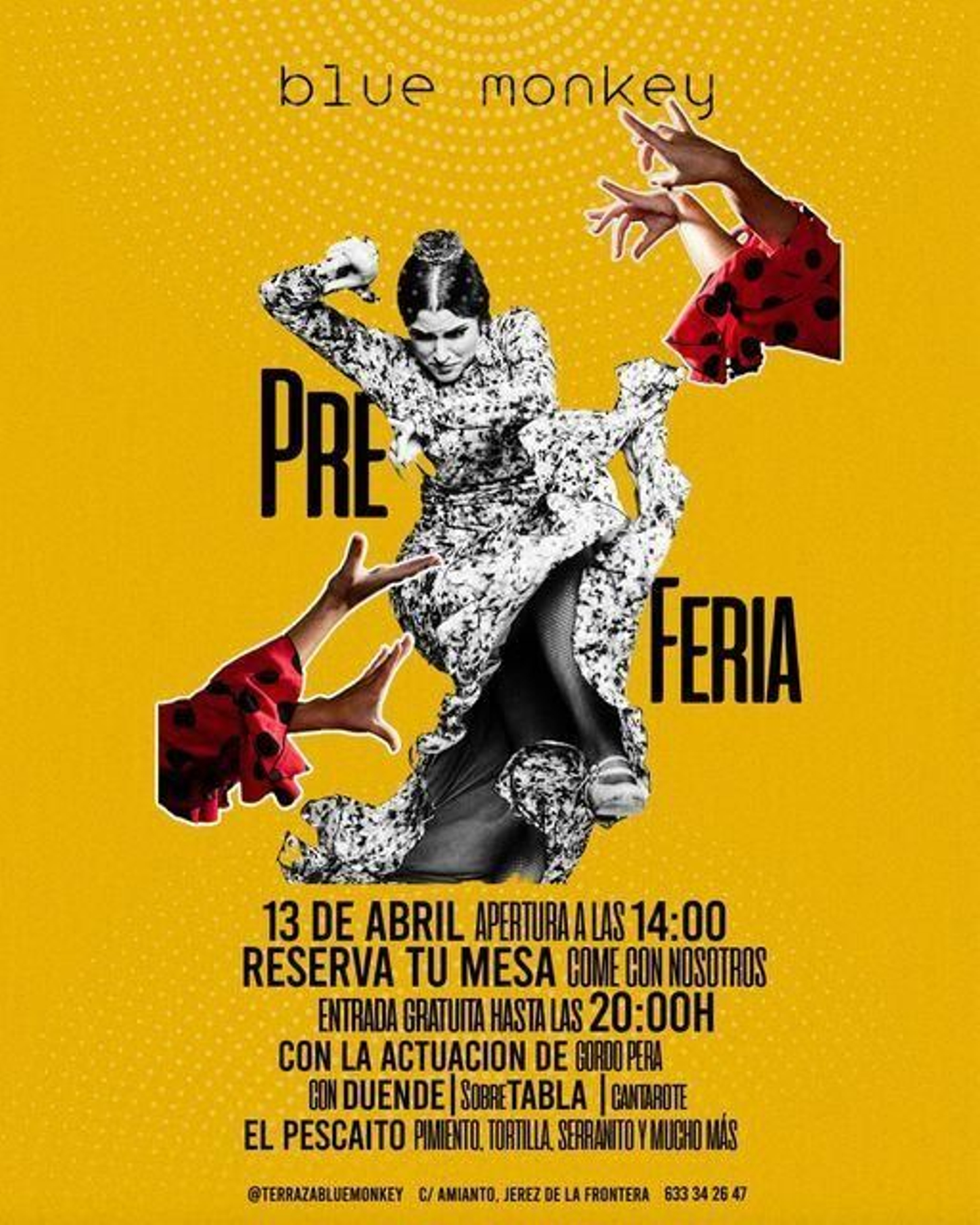 Cartel de la preferia Blue Monkey.