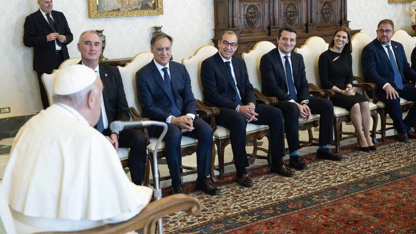 Un momento de la audiencia con el Papa Francisco.