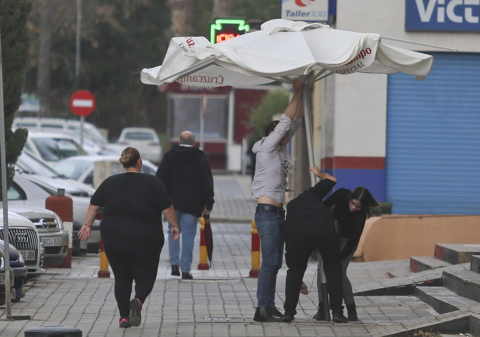 Fotos del temporal de lluvia y viento en Málaga