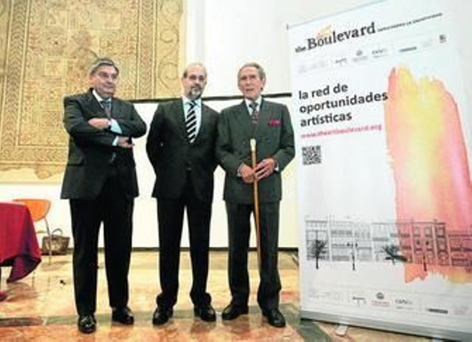 Juan Tomás Martín, Daniel Hernández y Antonio Gala, en la presentación del proyecto.