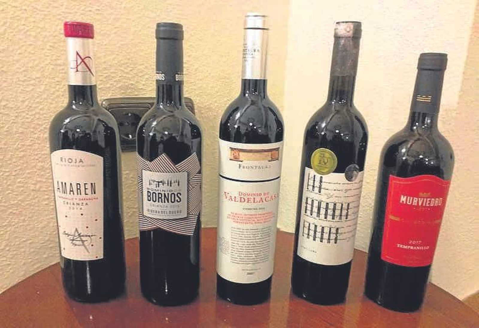 Selección de vinos de la veriedad la Tempranillo.