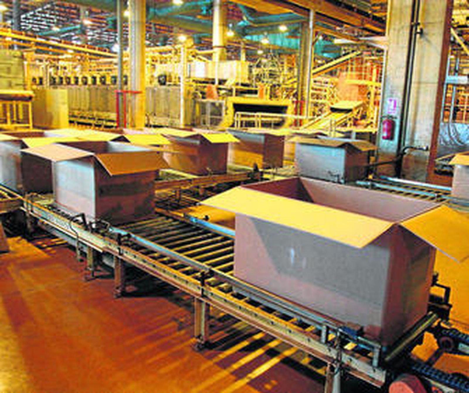 Una línea de producción parada en el complejo tabaquero de Zona Franca.