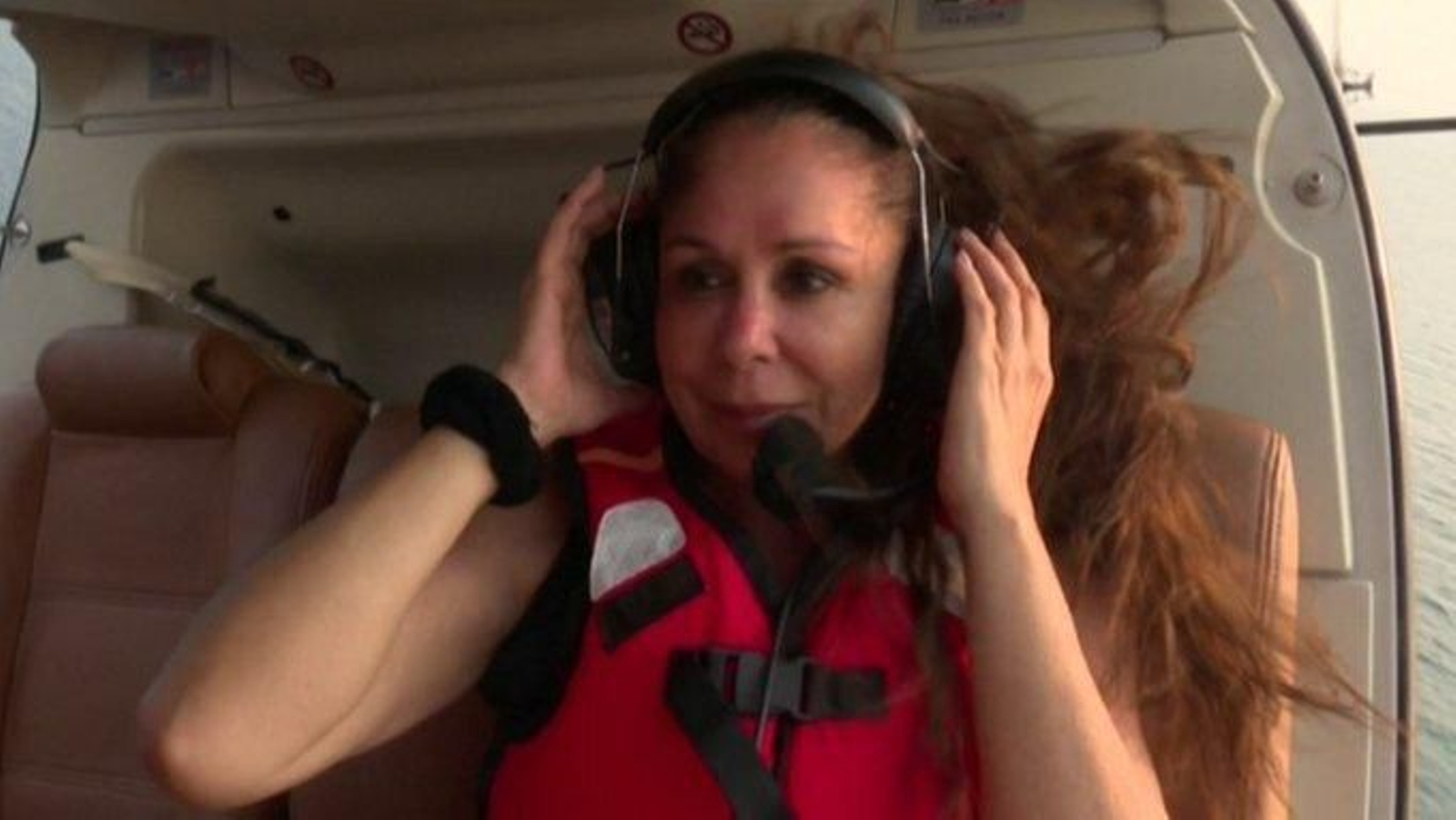 Isabel Pantoja en el helicóptero de 'Supervivientes'