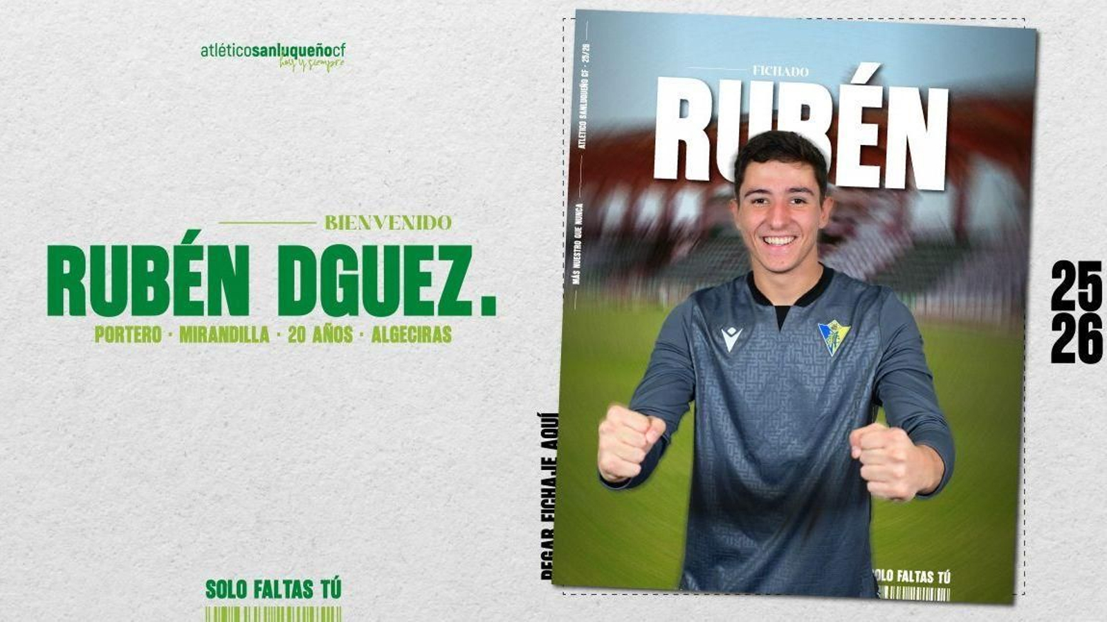 El algecireño Rubén Domínguez, anunciado por el Sanluqueño. El algecireño Rubén Domínguez, anunciado por el Sanluqueño.
