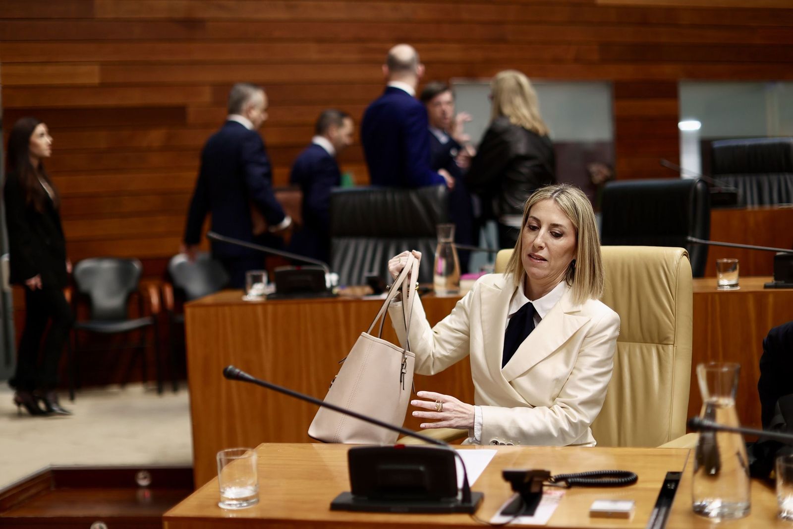 La candidata del PP a la reelección al frente de la Junta de Extremadura, María Guardiola, este miércoles.