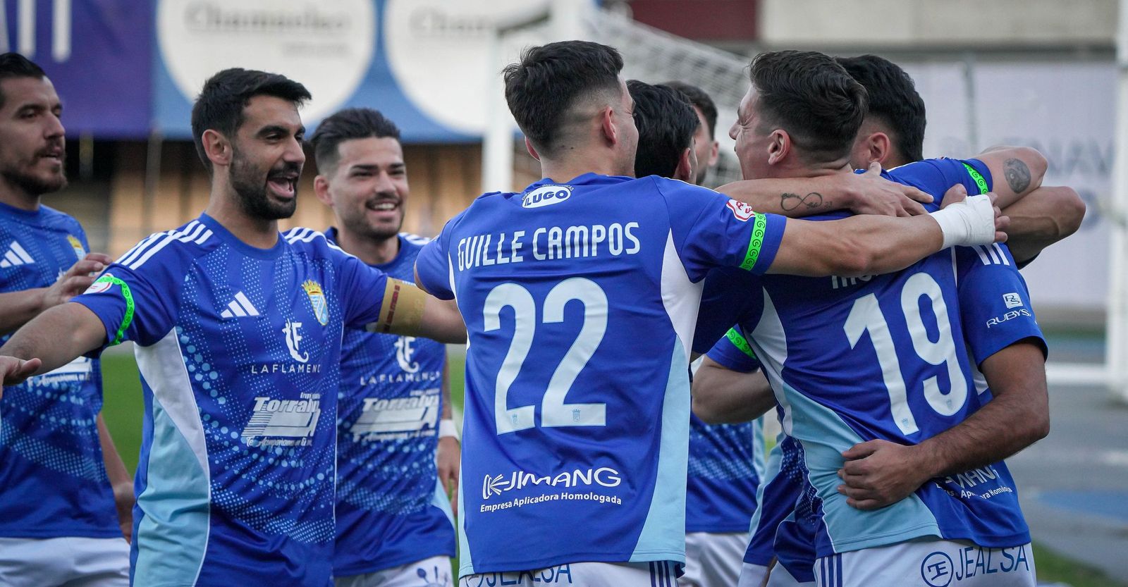 Los jugadores del Xerez CD, celebrando un gol.