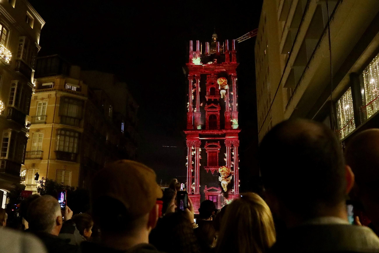 El 'video mapping' navideño de la Catedral de Málaga, en fotos