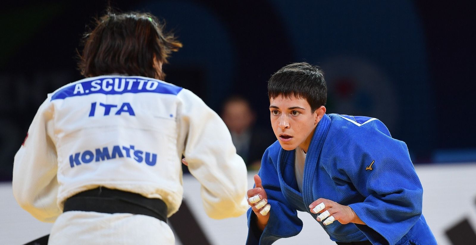 Julia Figueroa, en su último combate en el Mundial de judo.