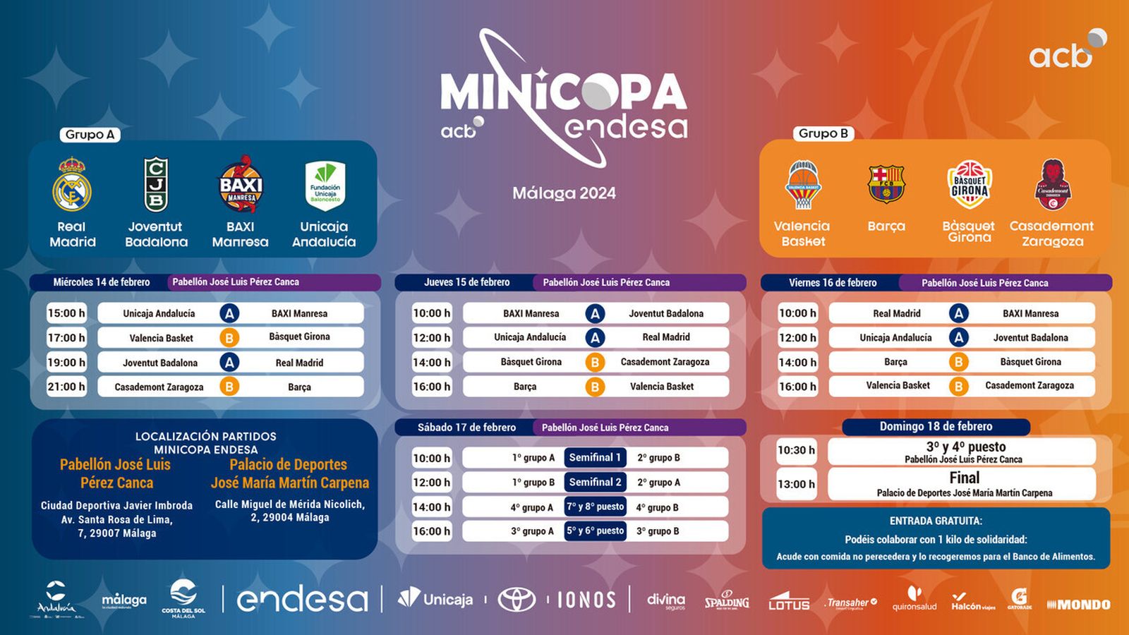 Cuadro de emparejamiento de la Minicopa Endesa.