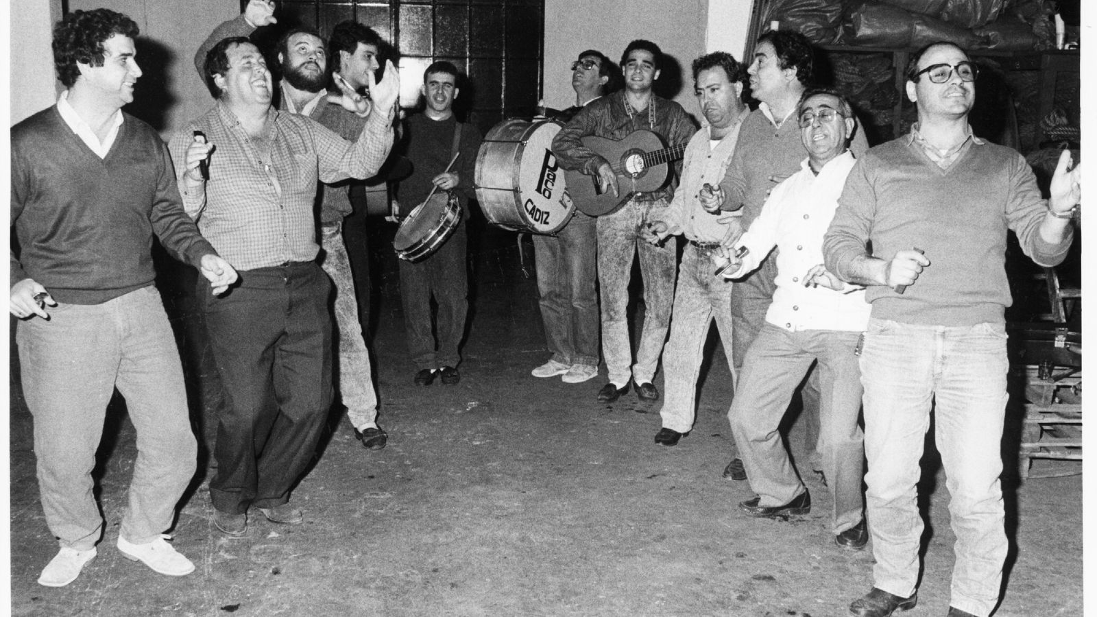 'Los porteros automáticos' en su local de ensayo.