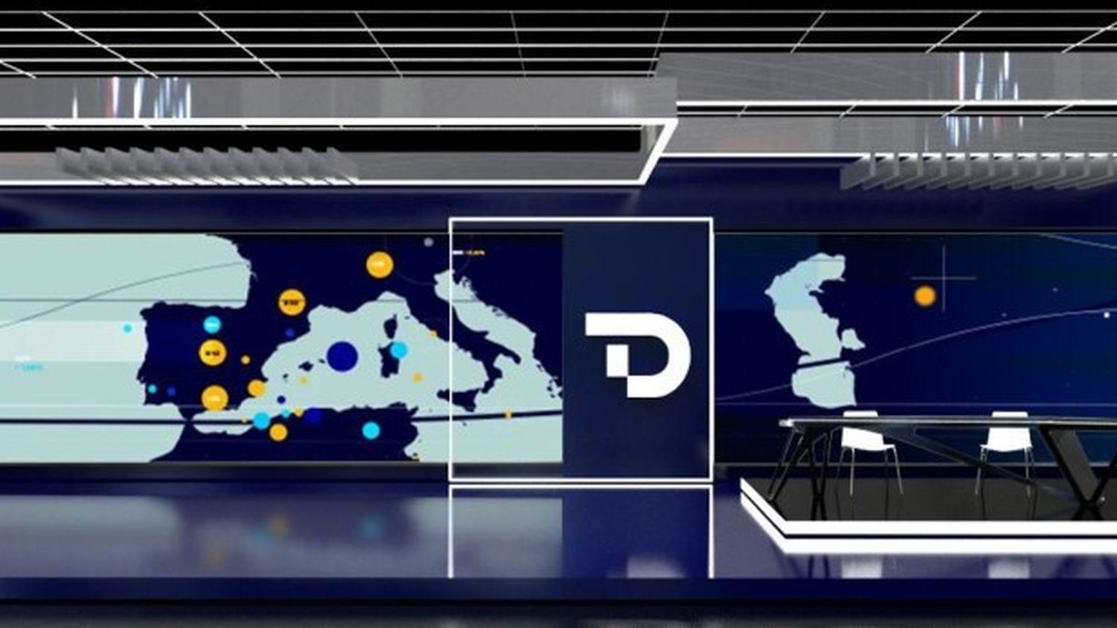 Aspecto del plató de informativos en Torrespaña