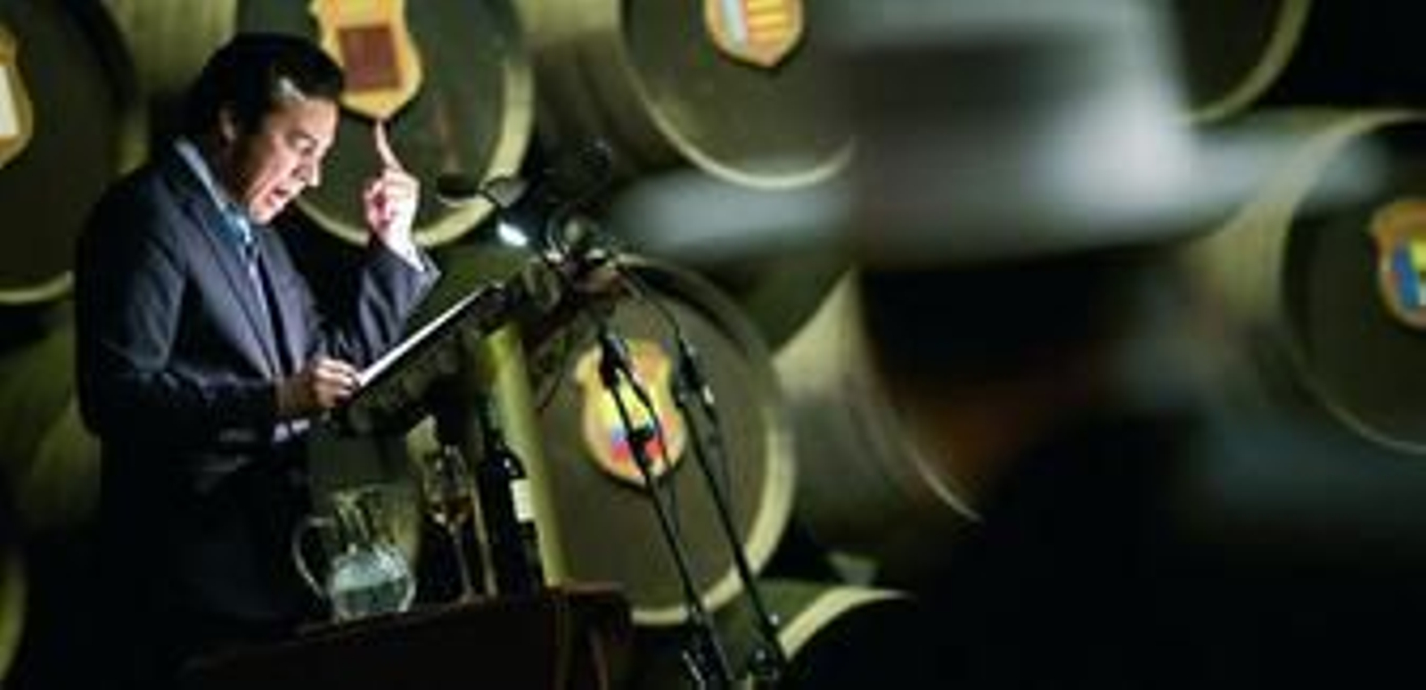 José León, en un momento del emotivo pregón, muy celebrado por los asistentes.