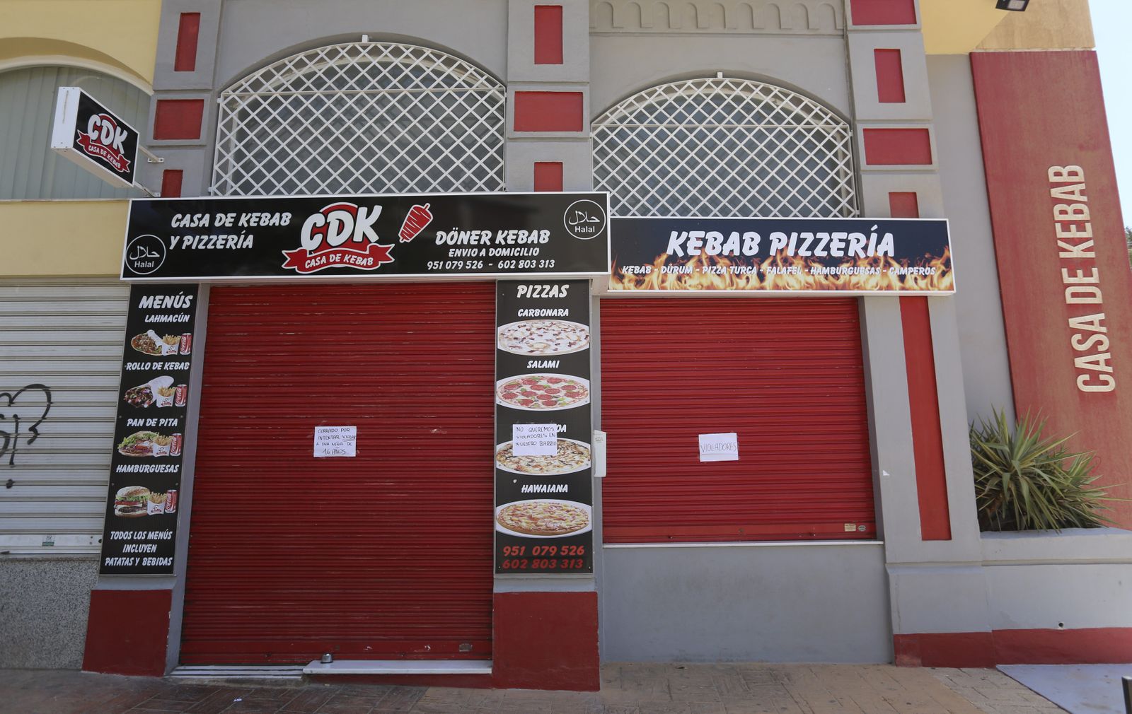 La fachada del bar de kebab.