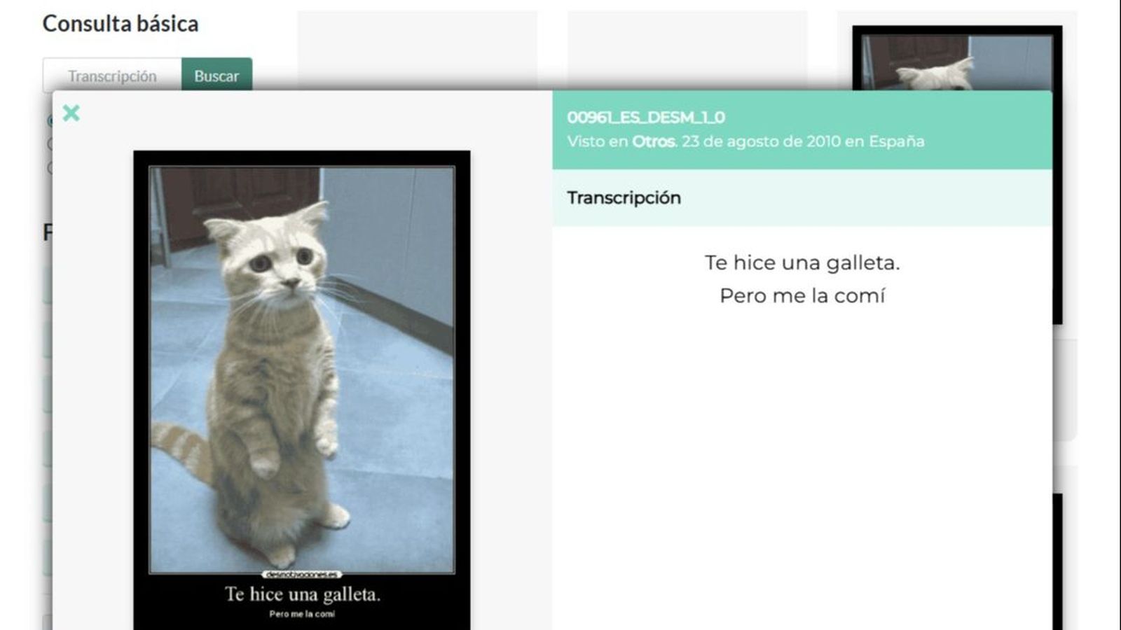 Ejemplo de una de las muestras recopiladas en este corpus de humor en español en internet.