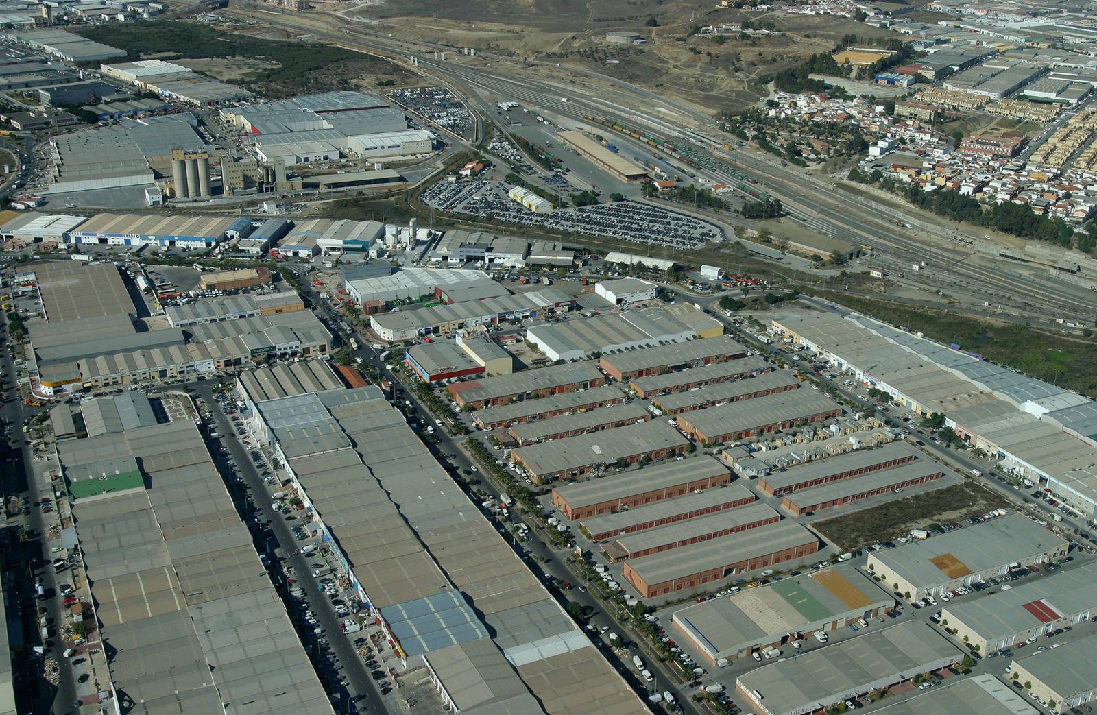 Vista aérea del polígono Guadalhorce, lugar donde ejercían la prostitución las mujeres.