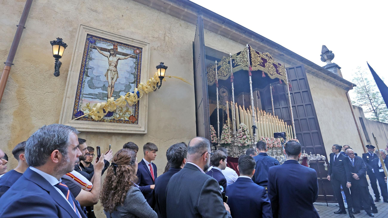 La imagen de María Santísima del Perpetuo Socorro, saliendo de la Ermita de Guía el pasado Domingo de Ramos.