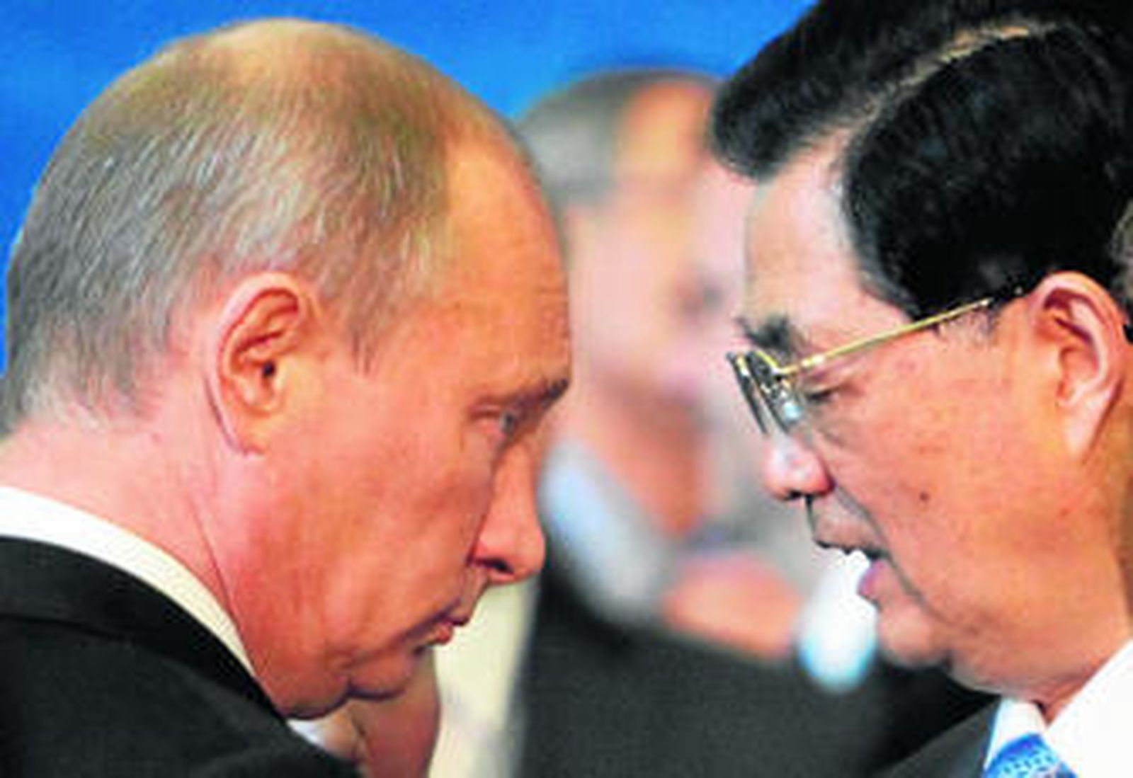 El presidente ruso, Vladimir Putin, y su homólogo chino, Hi Jintao.