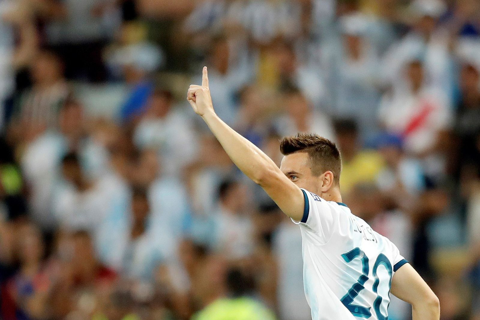Lo Celso celebra su gol ante Venezuela.