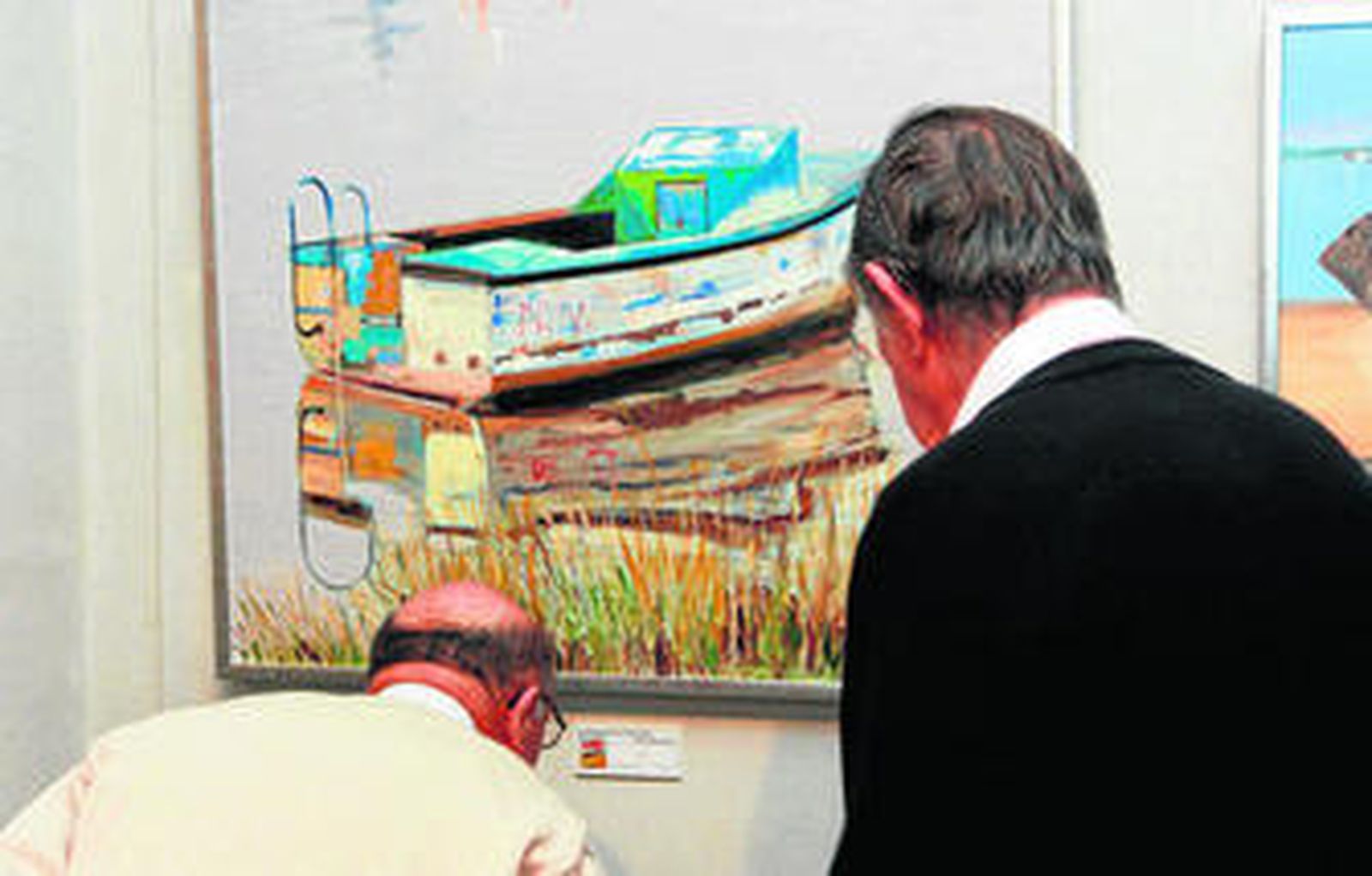 Uno de los cuadros expuestos en la Caja Rural del Sur, ayer durante la inauguración.