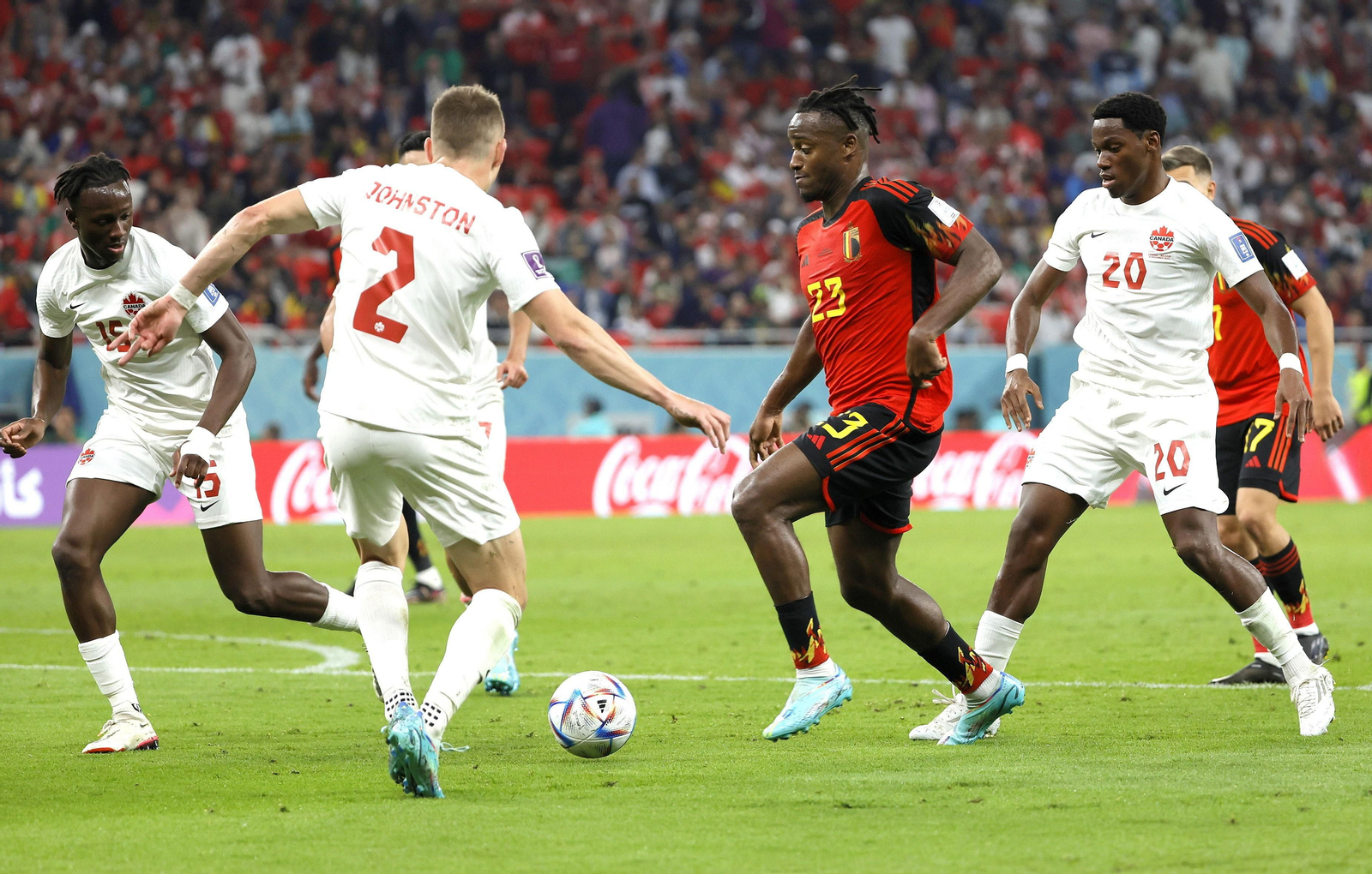 Las imágenes del Bélgica - Canadá en el Mundial de Qatar