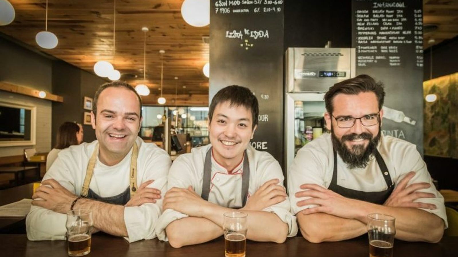 Los cocineros David Fernández , Ren Anzay y Daniel Torres
