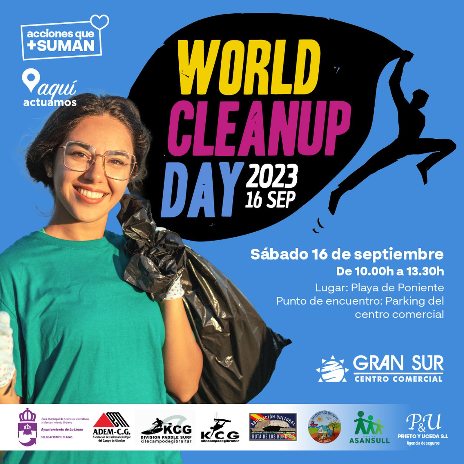 Gran Sur organiza una jornada de limpieza en la playa de Poniente por el World Clean Up Day