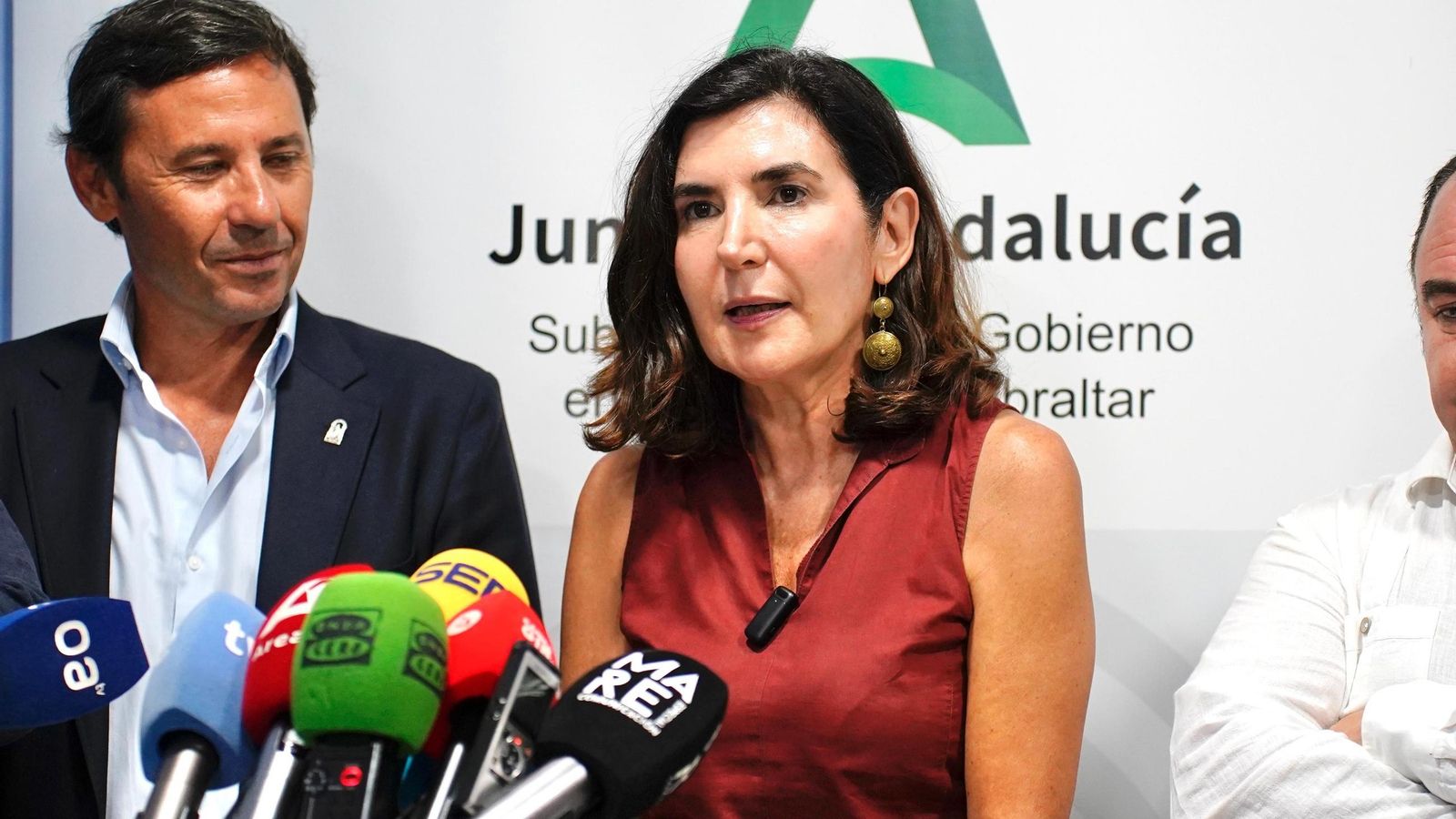 La consejera de Empleo, Rocío Blanco, en la atención a medios previa a la firma del convenio