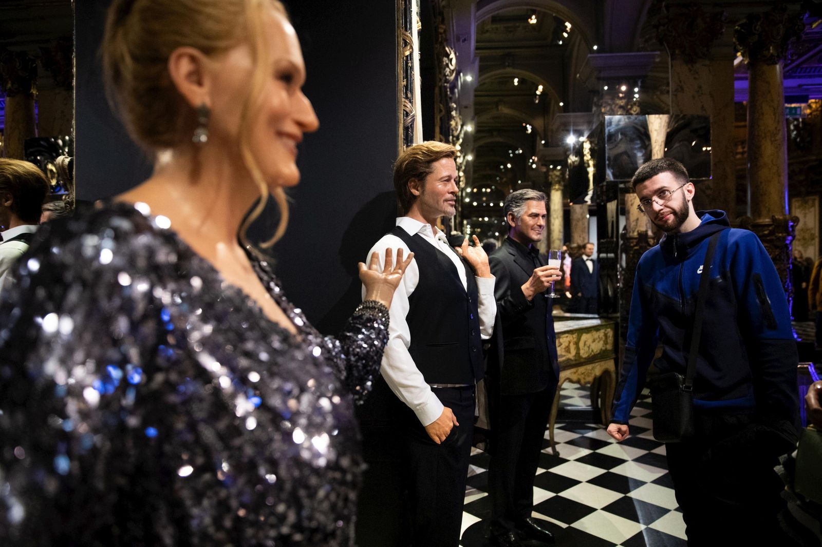 Meryl Streep, Brad Pitt y George Clooney en el Museo de Cera de París