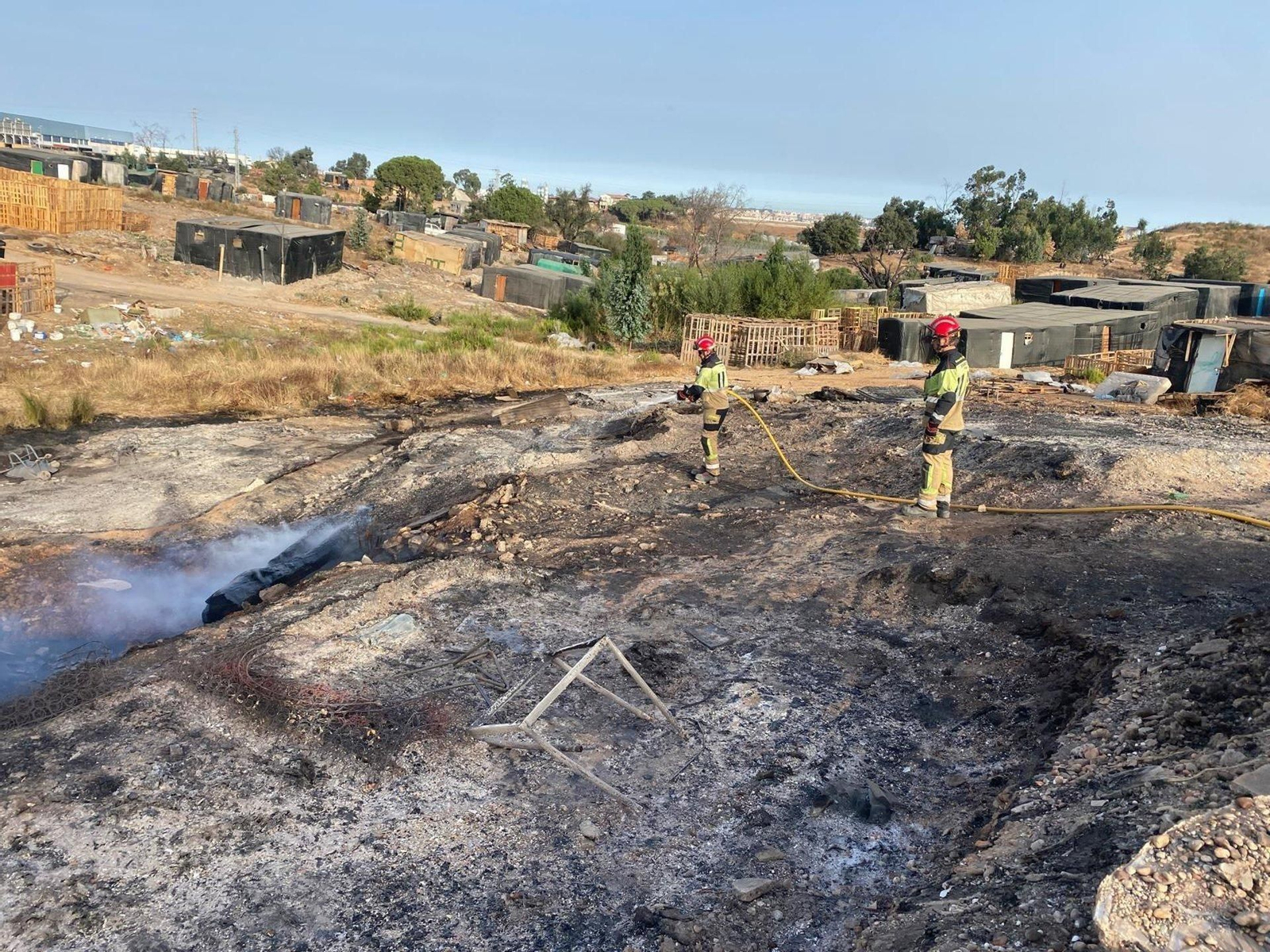 Imagen de archivo del incendio en el asentamiento de Palos de la Frontera en septiembre.