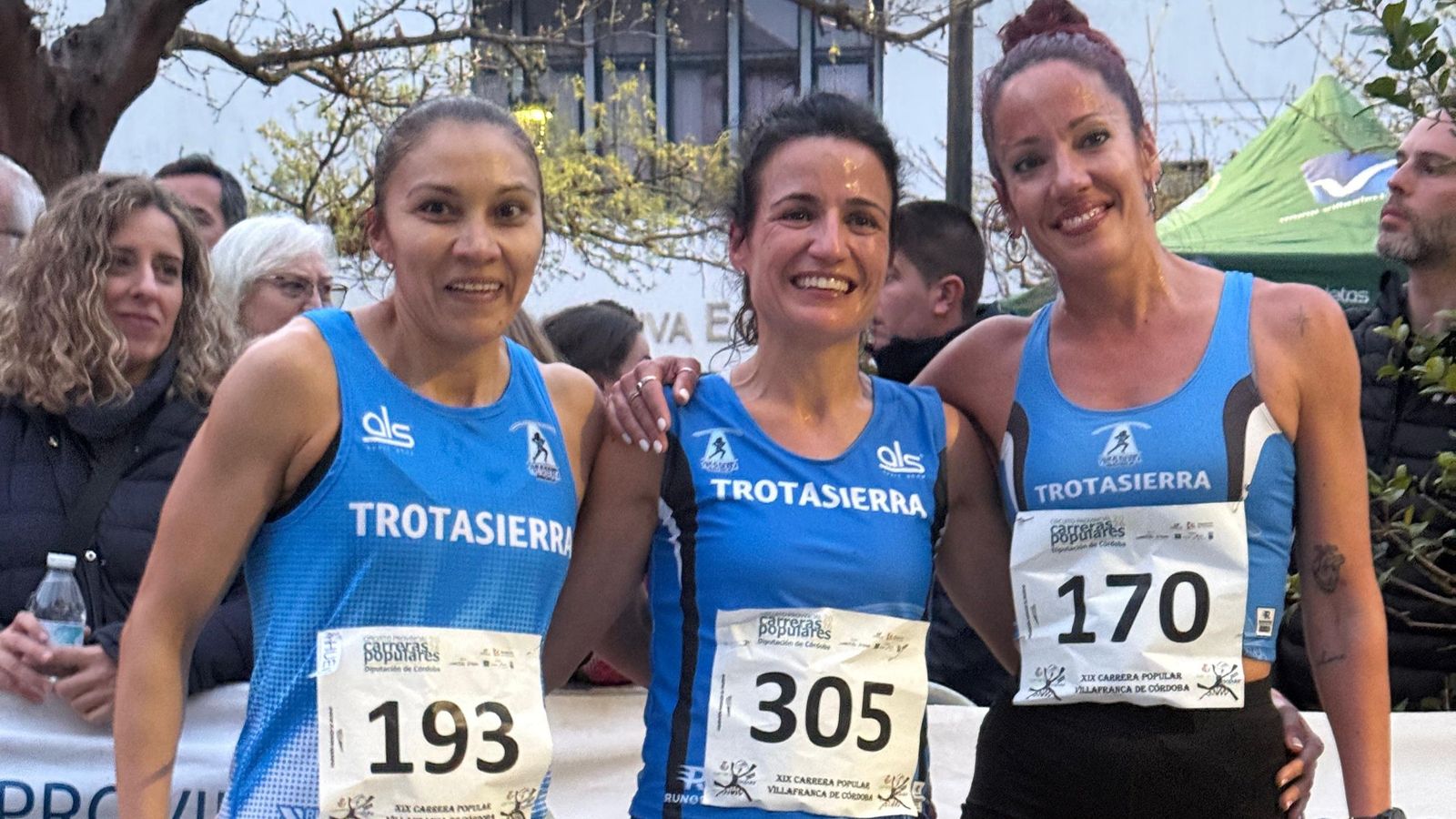 El podio femenino de la Carrera Popular de Villafranca de Córdoba.